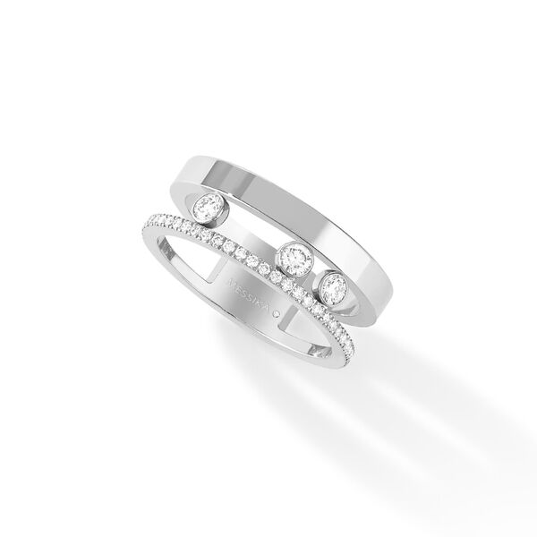 Bague Move Romane en or blanc avec diamants